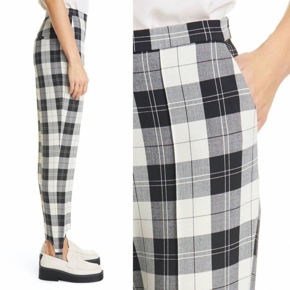 Baum Und Pferdgarten Naleen Tailored Trousers in Ivory & Black Check Size: 4 - Picture 13 of 14